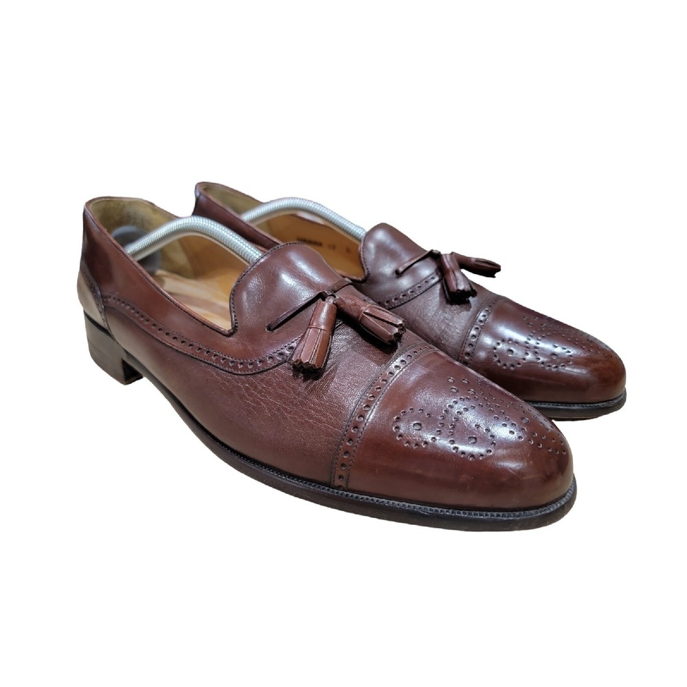 Mezlan Havana‎ Mens Brown Dress Shoe Deer Skin Tassel Loafer Cap Toe Spain 12 B